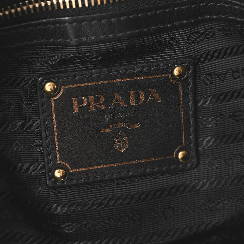 Prada Soft Calf Shopping Satchel Black