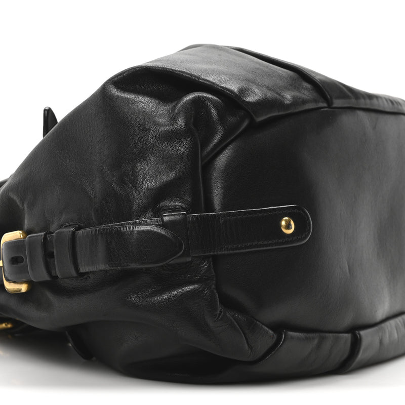 Prada Soft Calf Shopping Satchel Black
