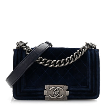 Chanel Velvet Quilted Small Boy Flap