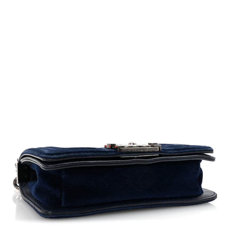 Chanel Velvet Quilted Small Boy Flap