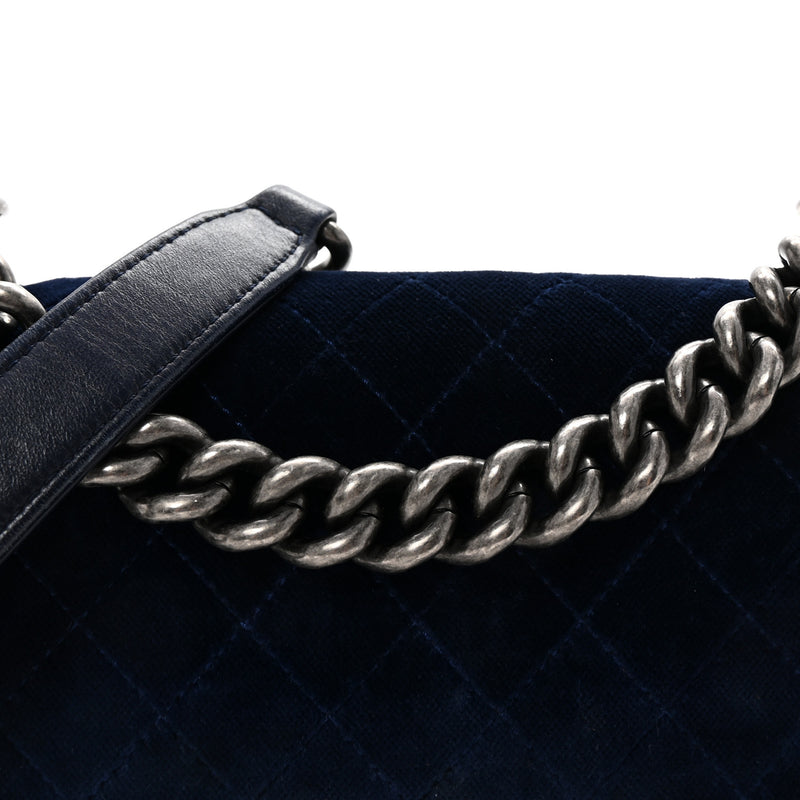 Chanel Velvet Quilted Small Boy Flap