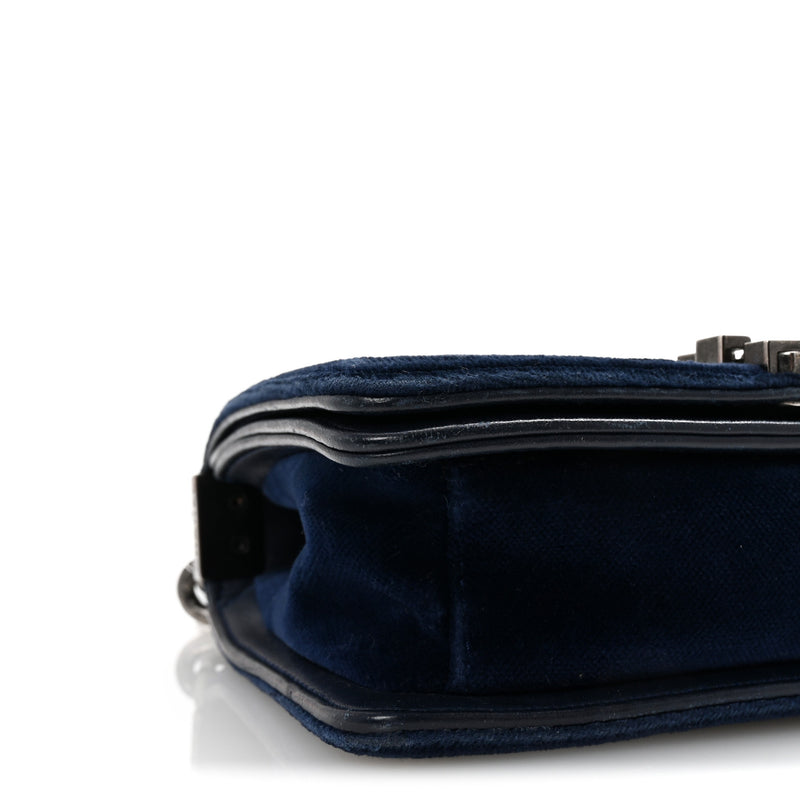 Chanel Velvet Quilted Small Boy Flap