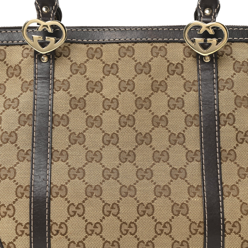 Gucci Small Lovely Heart Tote Dark Brown