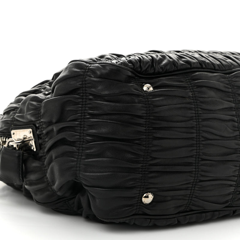 Prada Nappa Gaufre Double Zip Tote Black