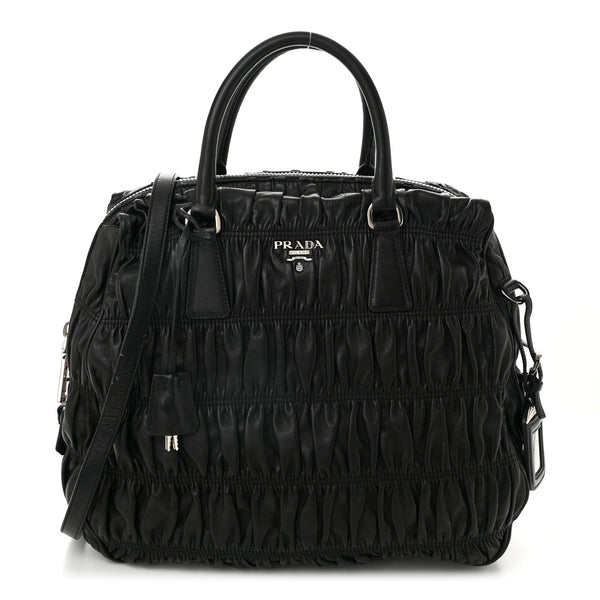 Prada Nappa Gaufre Double Zip Tote Black