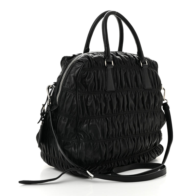 Prada Nappa Gaufre Double Zip Tote Black