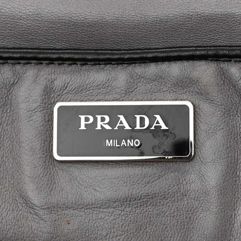 Prada Nappa Gaufre Double Zip Tote Black