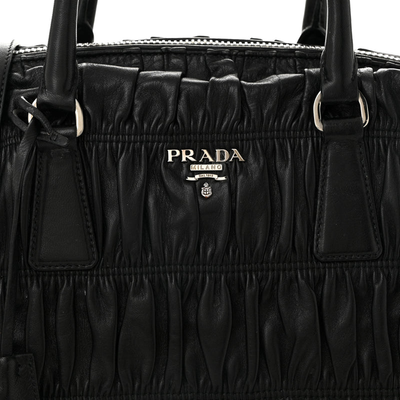 Prada Nappa Gaufre Double Zip Tote Black