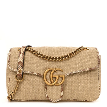 Gucci Raffia Elaphe Matelasse Small Gg