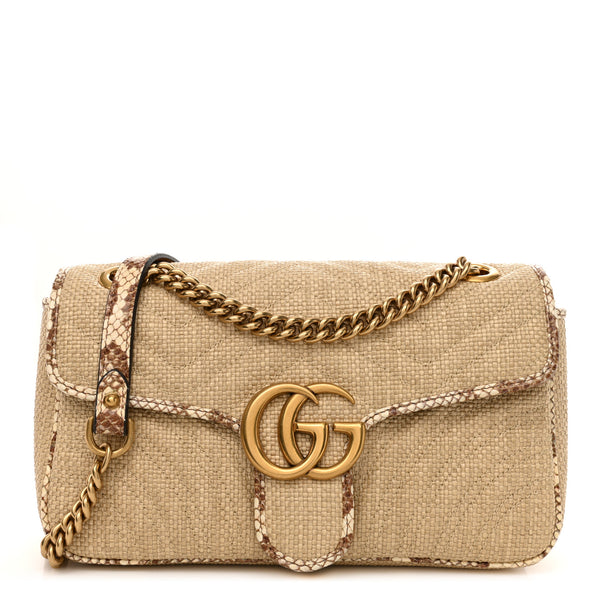 Gucci Raffia Elaphe Matelasse Small Gg
