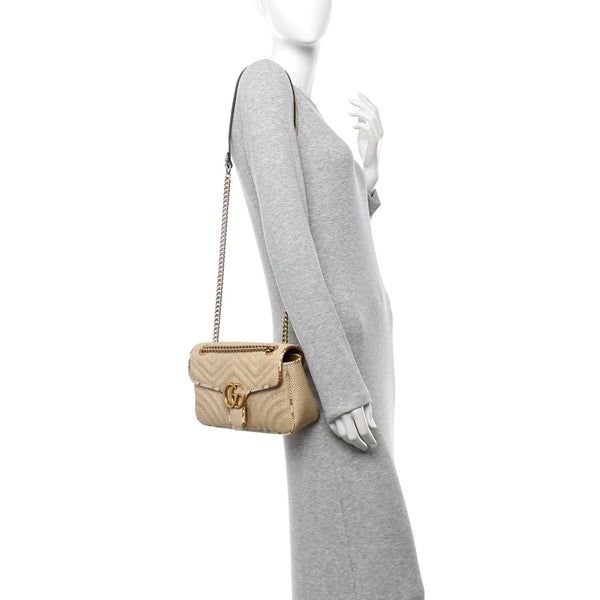 Gucci Raffia Elaphe Matelasse Small Gg