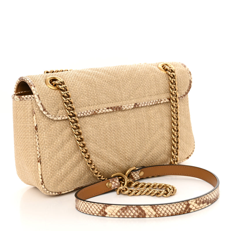 Gucci Raffia Elaphe Matelasse Small Gg