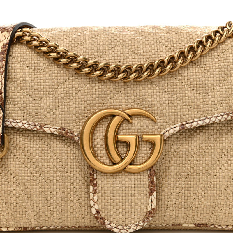 Gucci Raffia Elaphe Matelasse Small Gg