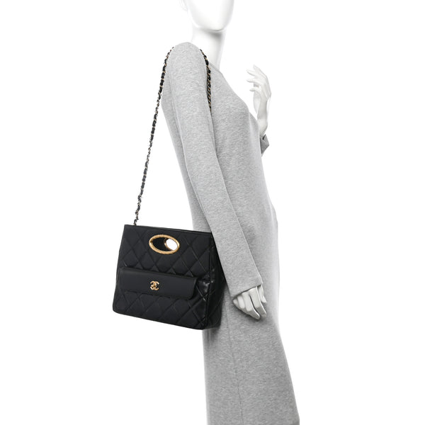 Chanel Lambskin Quilted Clutch Large