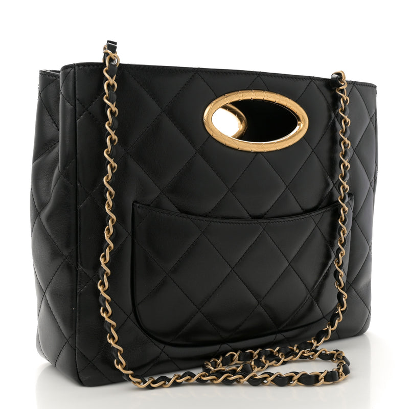 Chanel Lambskin Quilted Clutch Large