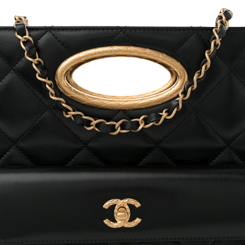 Chanel Lambskin Quilted Clutch Large
