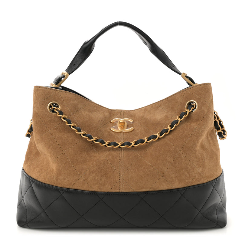 Chanel Suede Shiny Lambskin Quilted