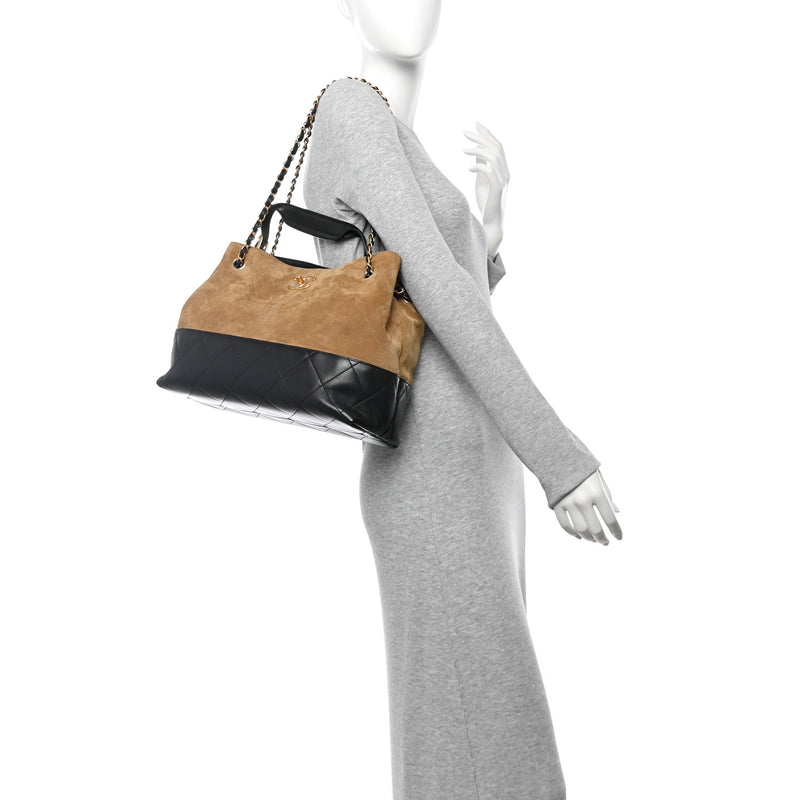 Chanel Suede Shiny Lambskin Quilted