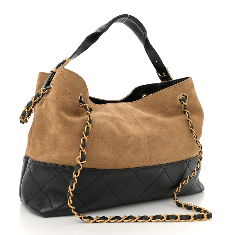 Chanel Suede Shiny Lambskin Quilted