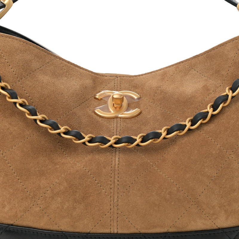 Chanel Suede Shiny Lambskin Quilted