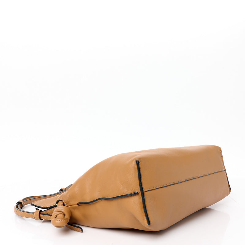 Loewe Calfskin Flamenco Knot Clutch Warm