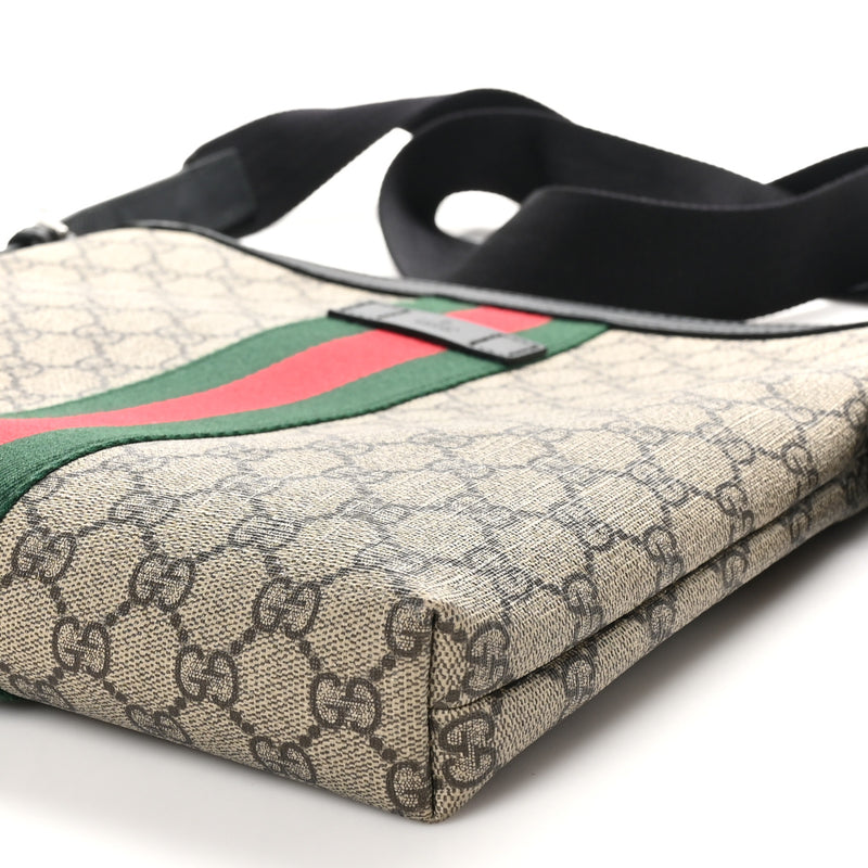 Gucci Gg Supreme Web Messenger Bag Black