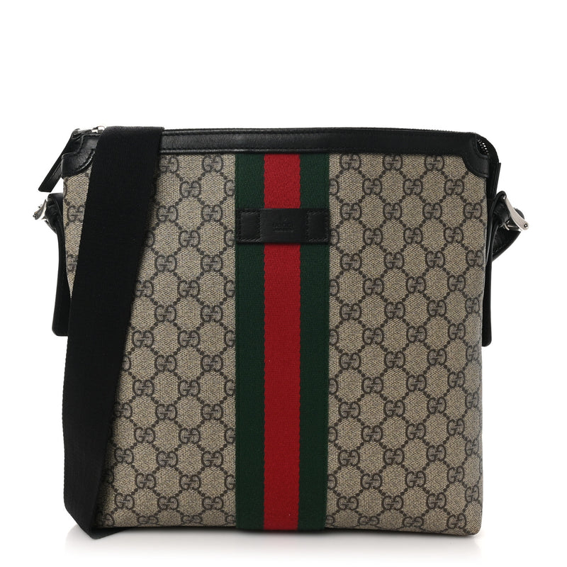 Gucci Gg Supreme Web Messenger Bag Black