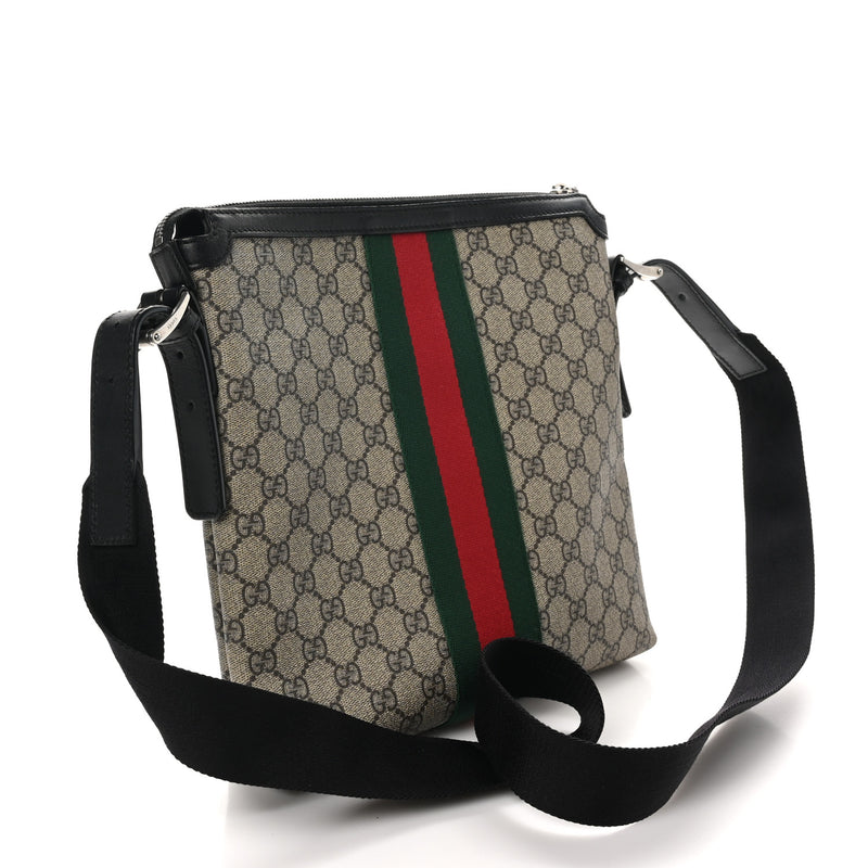 Gucci Gg Supreme Web Messenger Bag Black