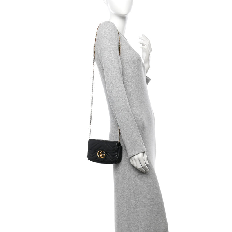 Gucci Calfskin Matelasse Super Mini Gg
