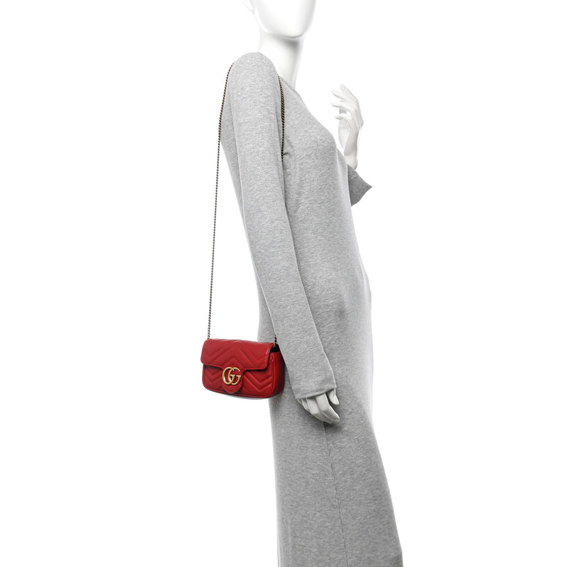 Gucci Calfskin Matelasse Super Mini Gg