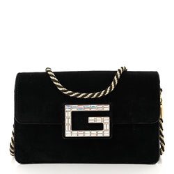 Gucci Velvet Crystal Square G Shoulder