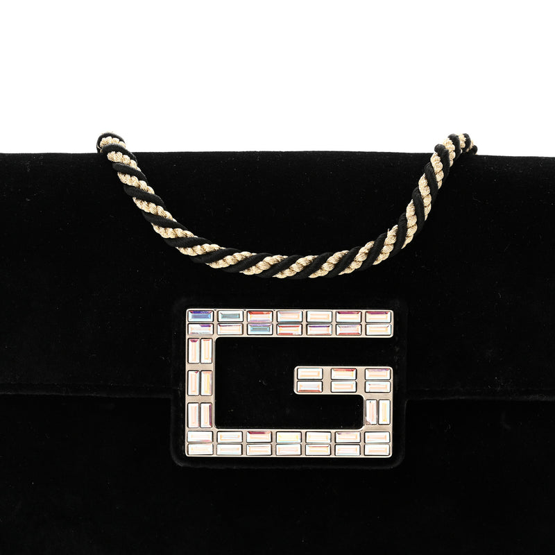 Gucci Velvet Crystal Square G Shoulder