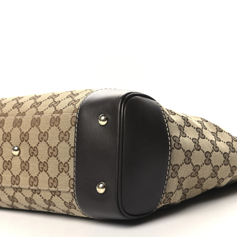 Gucci Web Medium Mayfair Tote Dark Brown