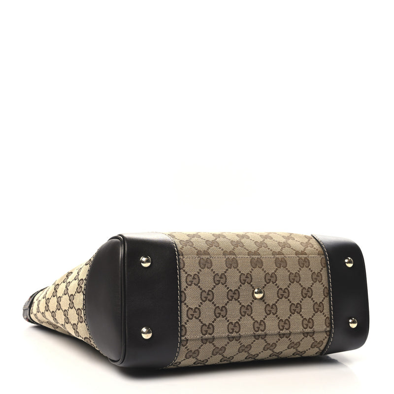 Gucci Web Medium Mayfair Tote Dark Brown