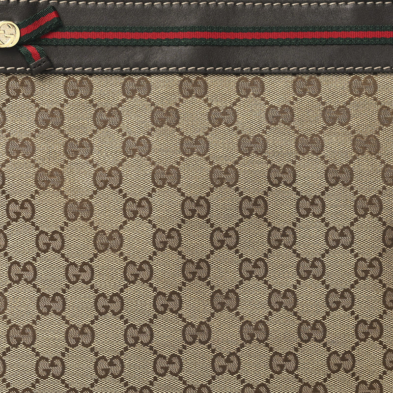 Gucci Web Medium Mayfair Tote Dark Brown