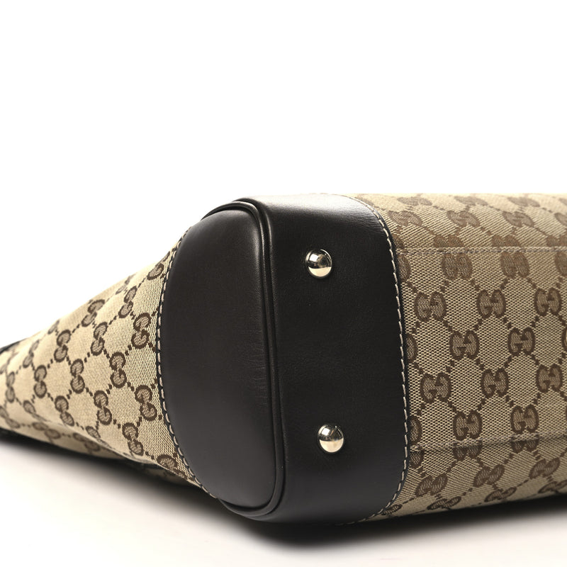 Gucci Web Medium Mayfair Tote Dark Brown