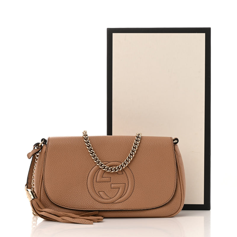 Gucci Pebbled Calfskin Medium Soho Flap
