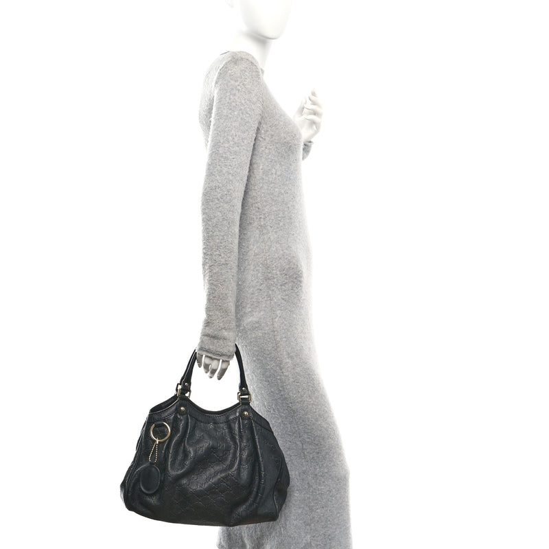 Gucci Guccissima Medium Sukey Tote Black