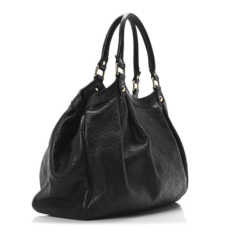 Gucci Guccissima Medium Sukey Tote Black
