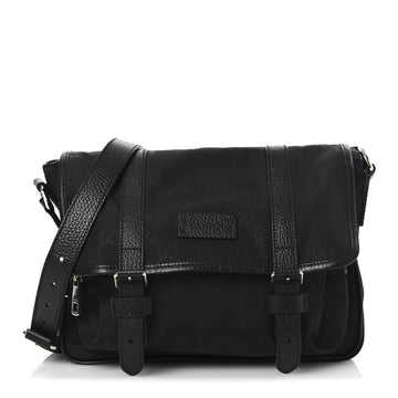 Gucci Nylon Double Buckle Flap Messenger