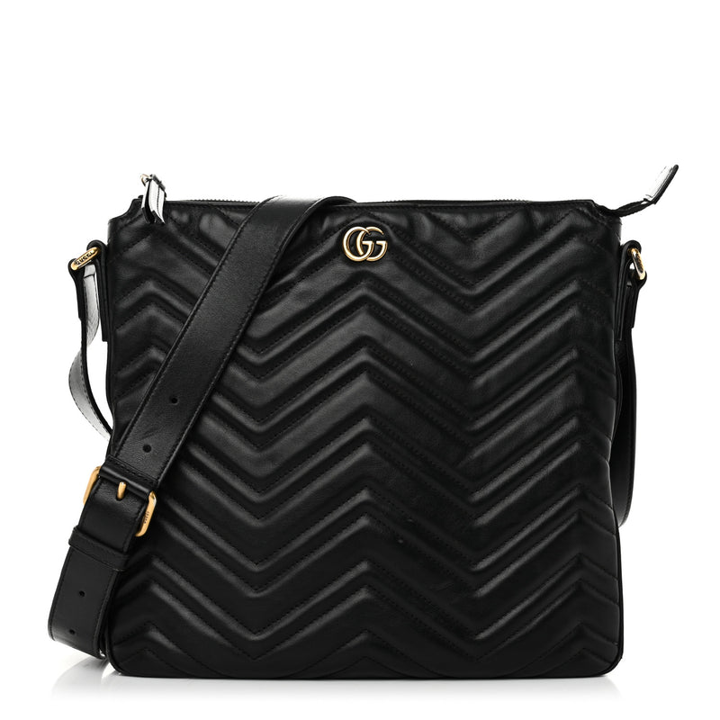 Gucci Calfskin Matelasse Gg Marmont Flat
