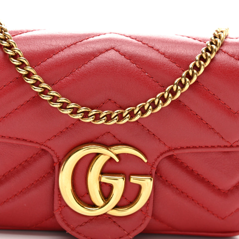 Gucci Calfskin Matelasse Super Mini Gg