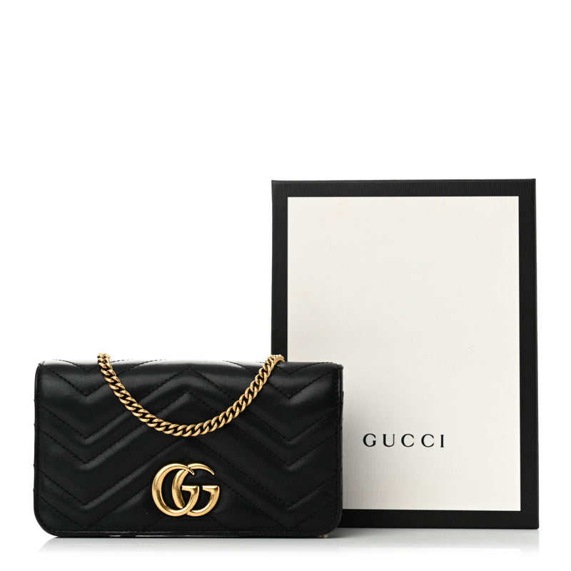Gucci Calfskin Matelasse Gg Marmont Mini