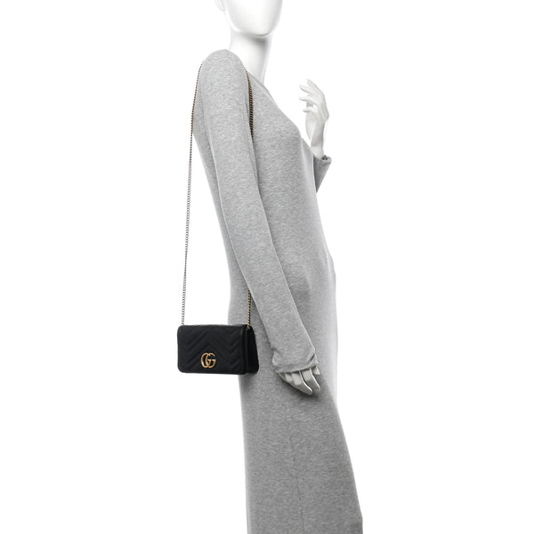 Gucci Calfskin Matelasse Gg Marmont Mini