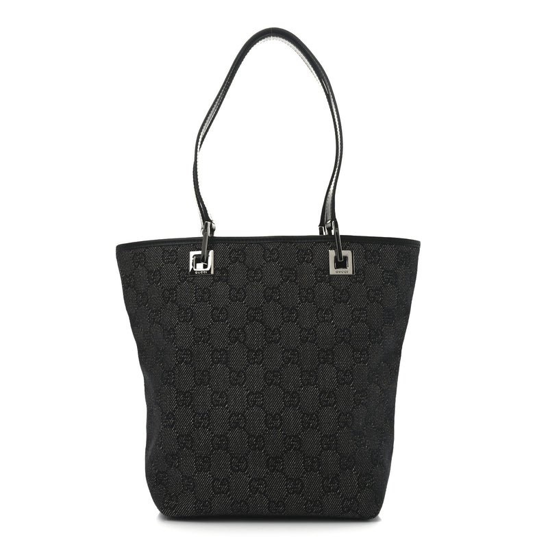 Gucci Denim Small Bucket Tote Black
