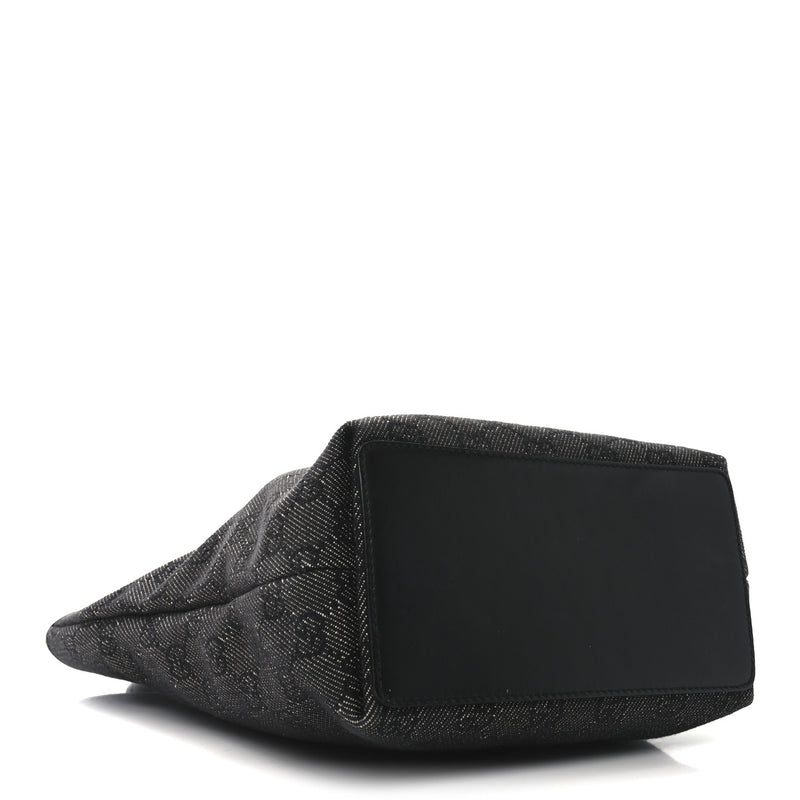 Gucci Denim Small Bucket Tote Black
