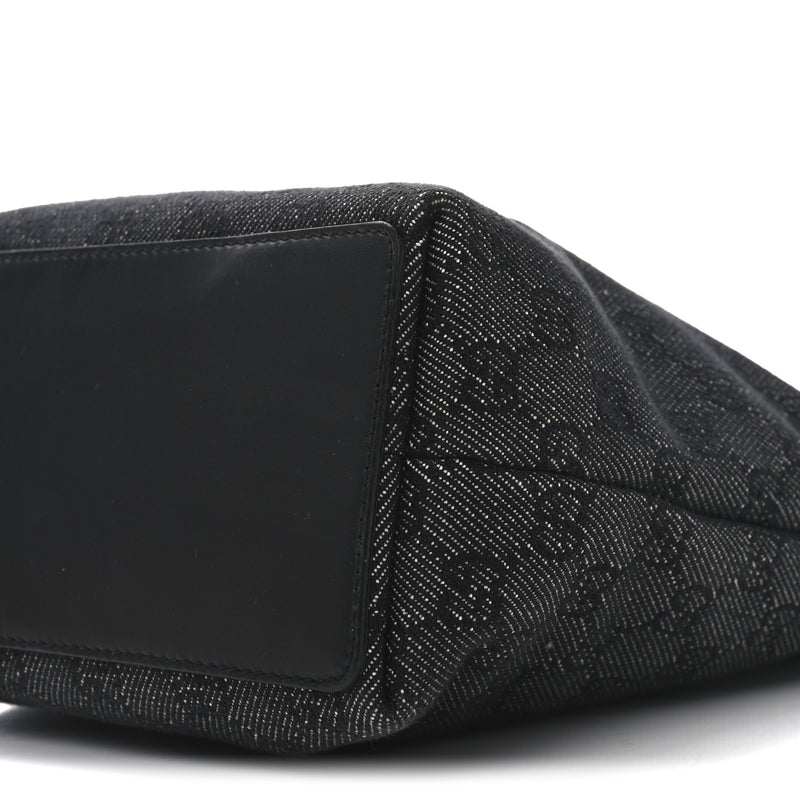 Gucci Denim Small Bucket Tote Black