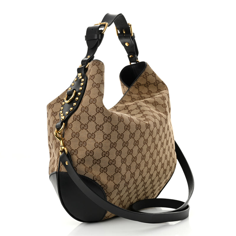 Gucci Medium Patti Stud Hobo Black