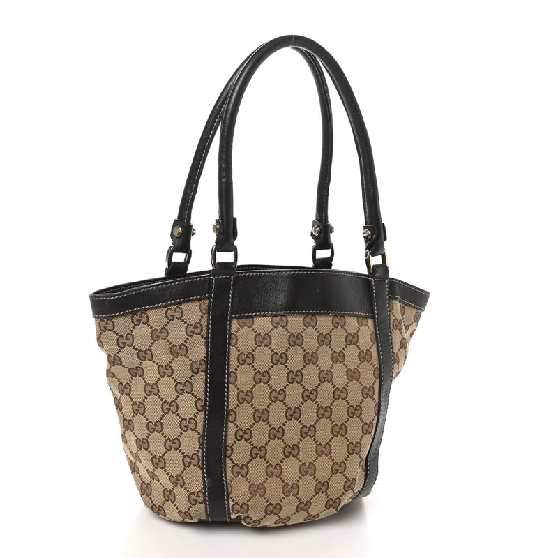 Gucci Small Gold D Ring Tote Brown
