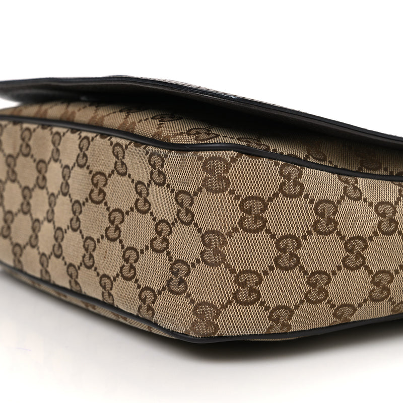 Gucci Flap Messenger Bag Beige Dark